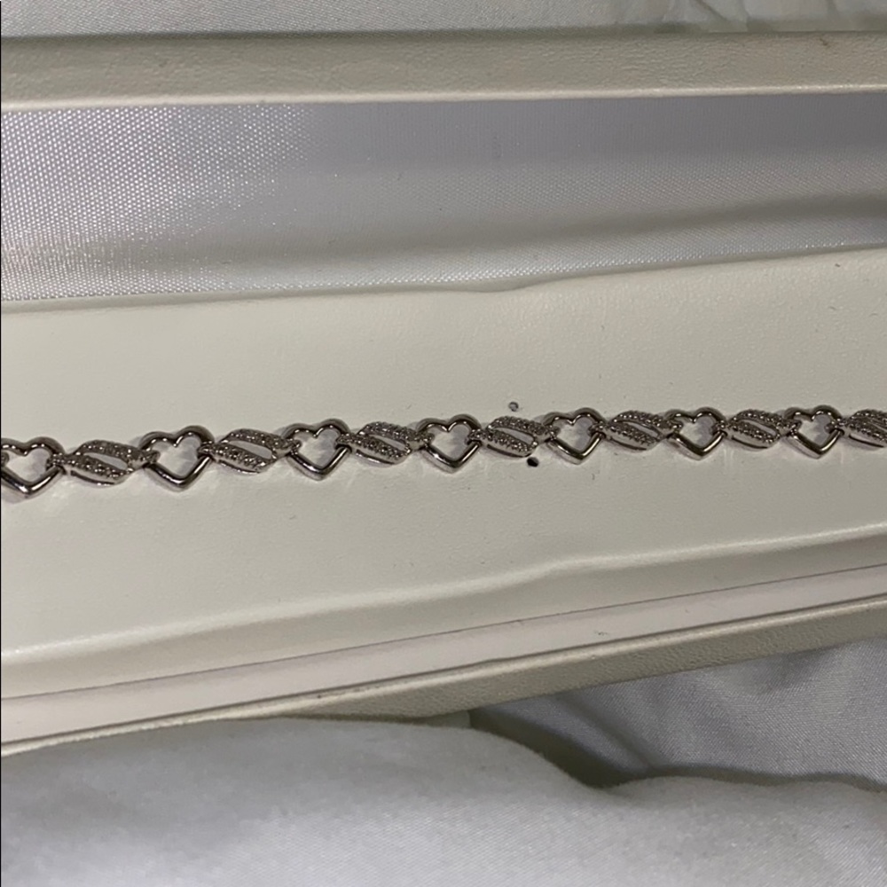 sterling silver 1/4 ct. diamond heart bracelet